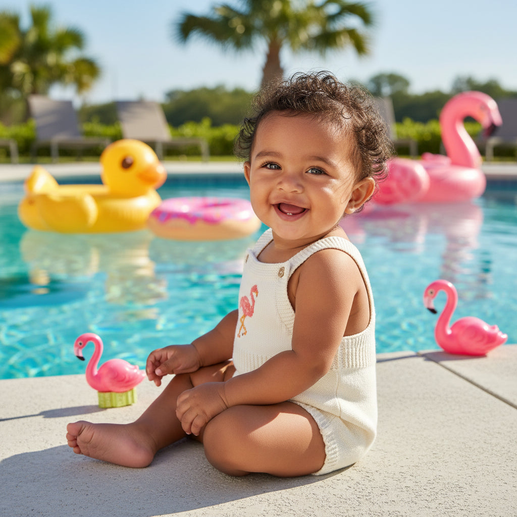 Flamingo Daydream Knit Romper