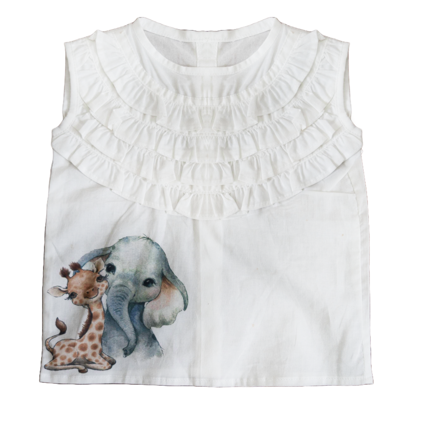 giraffe and elephant girl