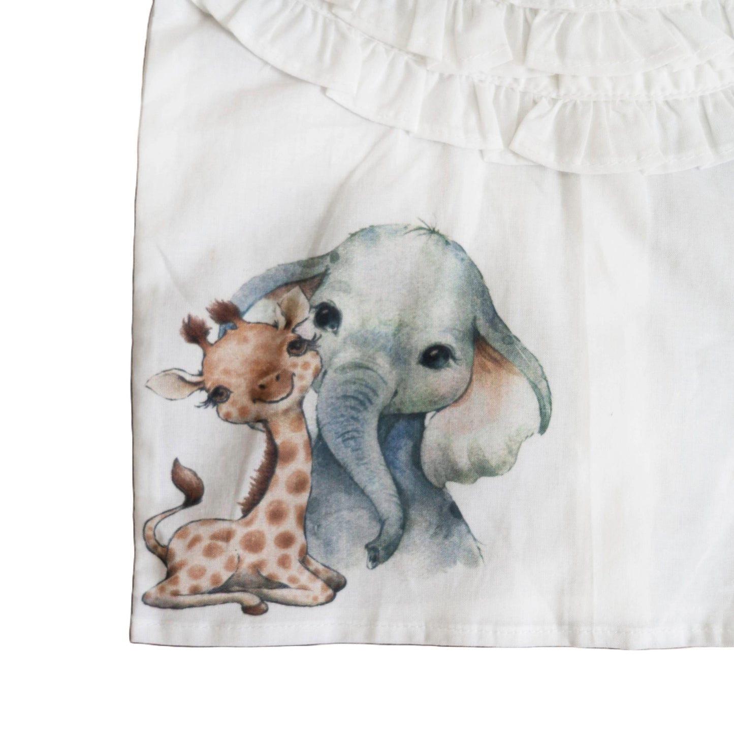 giraffe and elephant girl