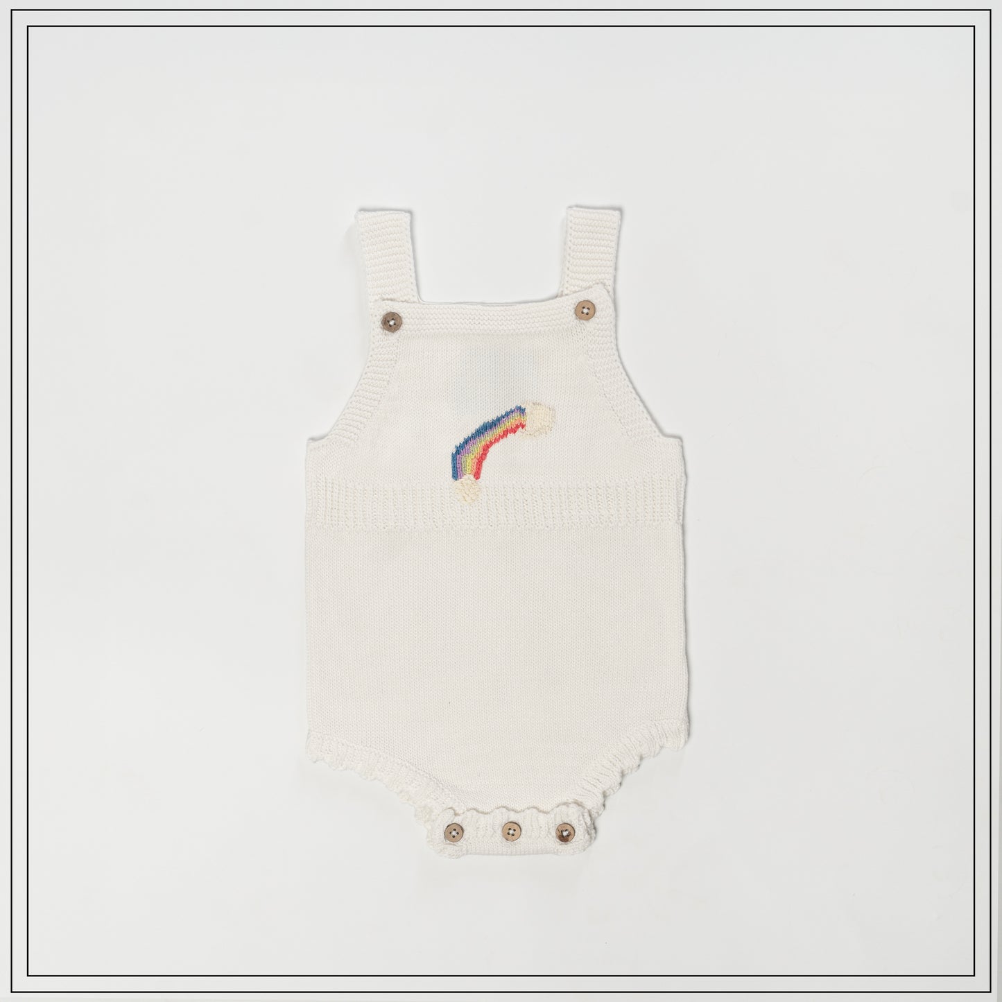 Rainbow Whisper knit romper