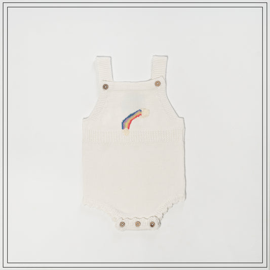 Rainbow Whisper knit romper