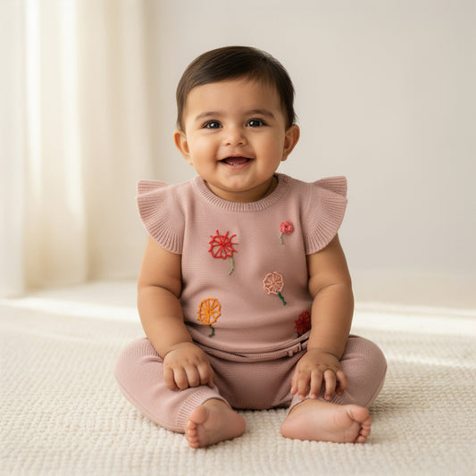 Wildflower Blush Knit Romper