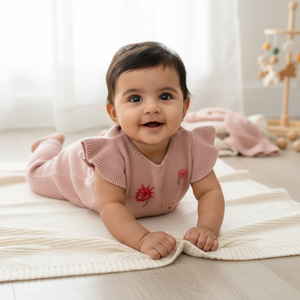 Wildflower Blush Knit Romper