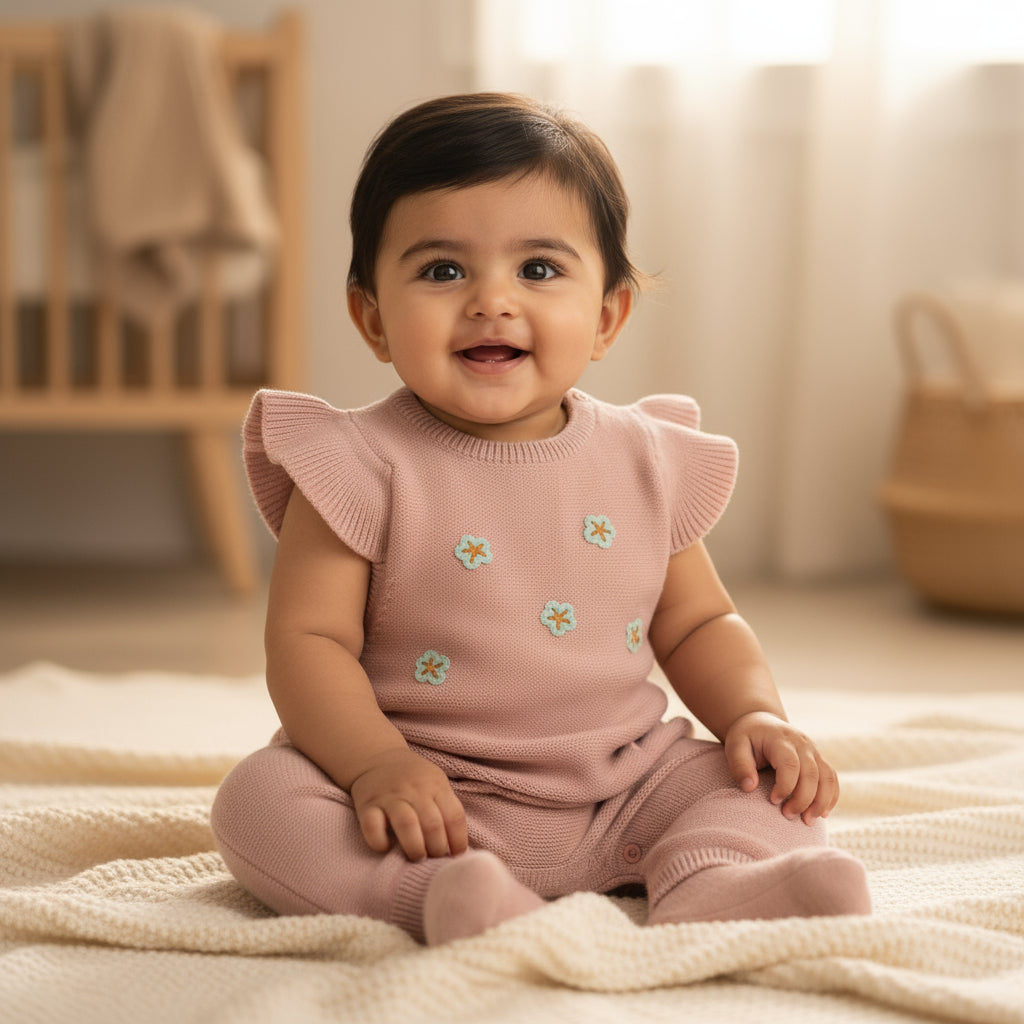 Petal Whisper Knit Romper