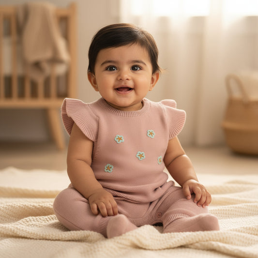 Petal Whisper Knit Romper