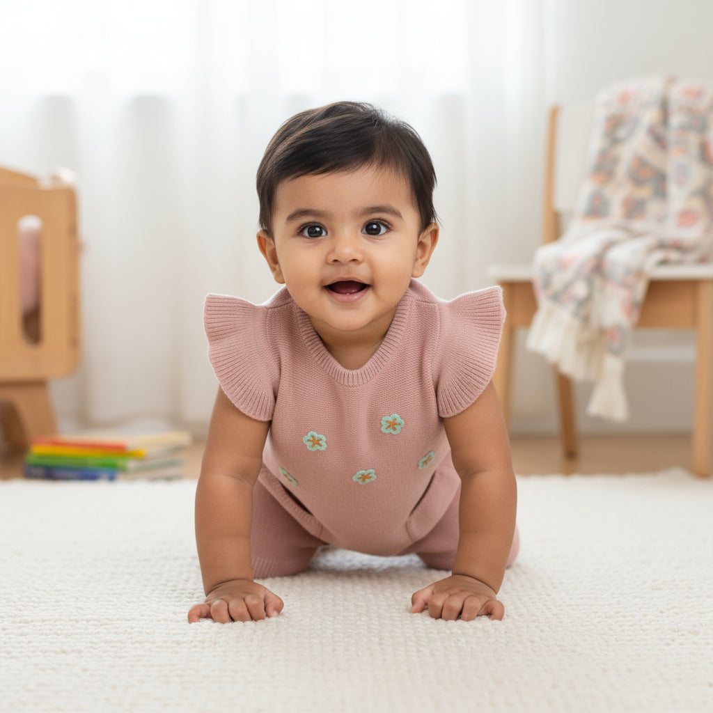 Petal Whisper Knit Romper