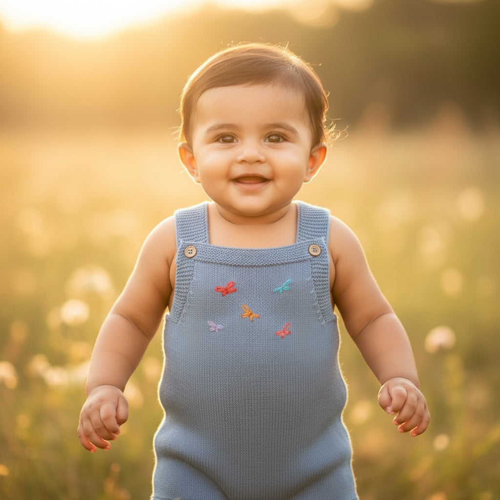 Flutter Sky Knit Romper