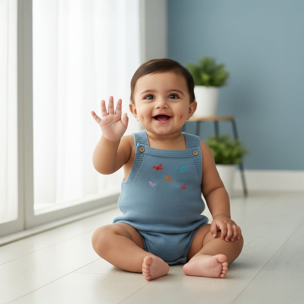 Flutter Sky Knit Romper